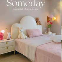 Princess bed head fabric headboard modern simple Net Red childrens bed back single buy a soft bag double head