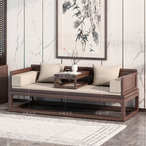 New Chinese solid wood Arhat bed Ash push stretch shrink simple sofa Small apartment furniture combination Chaise bed