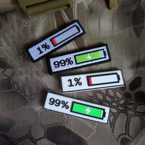 Electric quantity Display charge 99% residual 1% Personality Morale Magic Stick badge Backpack Patch to make PVC waterproof badges