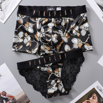 Couple underwear summer thin sexy cute men and women double temptation underwear set passion hot cotton crotch