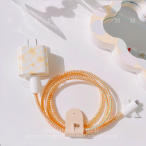 Cream Yellow iPhone12pro data line protection applicable 11promax fast charging 20w charger headphones winding