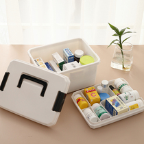 Household medicine box Medical emergency medical medicine storage box Portable large-capacity family packing empty box King-size