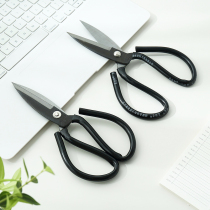 Household stainless steel scissors black plastic-coated big head scissors clothing leather scissors large scissors household products