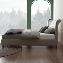 Italian light luxury leather bed modern simple master bedroom double bed 1 8 meters designer minimalist small apartment happy bed