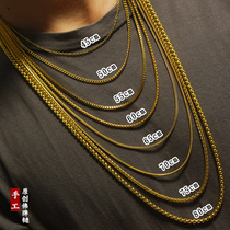 High-level Thai Flem Chain Golden Men and Women Long-range fine jade hanging titanium sweater necklace not deceived