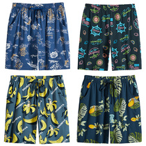 Cuddling Workshop Pure Cotton Mens Sleeping Pants 50% Shorts Casual Elastic Loose slim fit large pants for external wearing of home pants