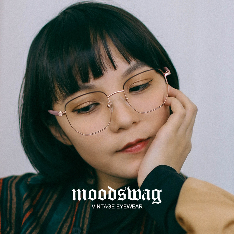 Ink two-color large frame thin eye rack womens net red anti-blu-ray star with gold silk myopia glasses male big face