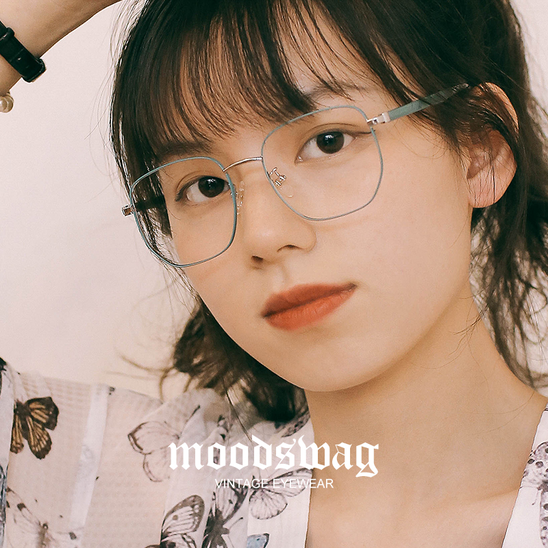 Ink-kept plain-faced god glasses ins wind can be matched with lens mesh red myopia eye frame frame female big face thin