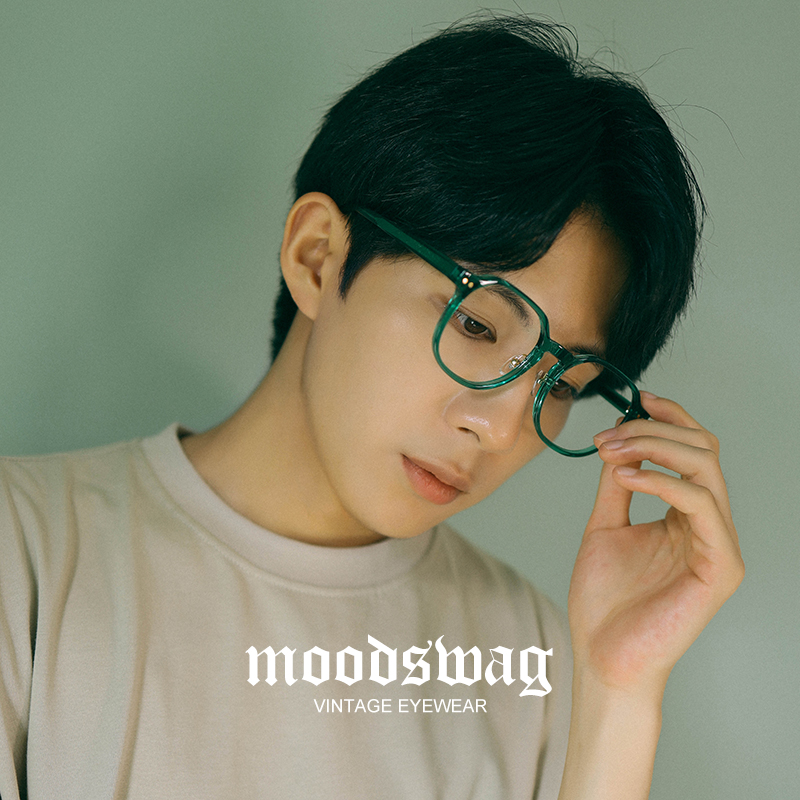 Ink transparent square-faced god glasses mens net red anti-blue light myopia black frame eye frame female big face thin