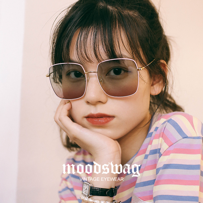 Ink-watching sunglasses womens big face thin net red ins 2020 new Trend Street shoot square polar light sunglasses man