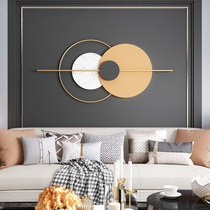 Living room background wall decoration creative light luxury Wall Wall wall hanging modern bedroom bedside background wrought iron with lamp decoration pendant