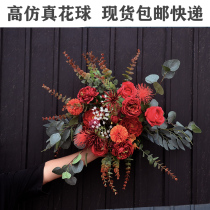Wedding simulation flower floor row flower Yang Peony background decoration bouquet window fake flower road lead props flower arrangement flower row