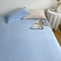 Thickened winter simple solid color macaron color milk velvet False Coral velvet single sheet bed hats