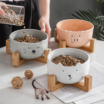 Pet Bowl ceramic Large diameter capacity Puppy dog Bowl Large Dog Anti-Roll Over Cute High Foot Cat Bowl Water Bowl