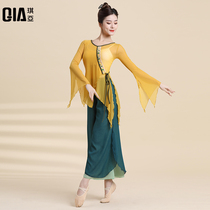 Qiya dance clothes classical dance practice clothes womens body rhyme gauze clothes fairy air elegant top Chinese dance dance clothes Winter