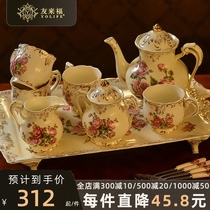European-style tea set British afternoon tea high-end black tea cup Luxury cup High-end kettle Light luxury gift box