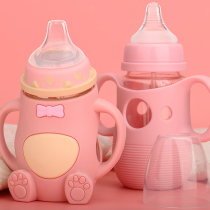 Childrens bottle glass duckbill Baby Baby Baby Baby anti-fall 2-3 years old 4-6 newborn baby baby straw bottle