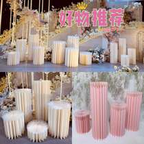 Creative wedding props Deformed paper art folding column Foldable column Dessert table decoration window beauty Chen arrangement flower stand