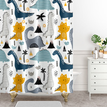Cartoon cute childrens shower curtain bathroom waterproof cloth bathroom dry and wet separation shower room partition toilet curtain