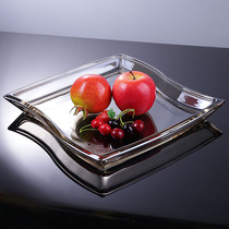 Creative Fashion Square simple modern Nordic style home living room crystal glass fruit plate light luxury fruit plate