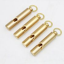 Keychain pendant Outdoor pure brass life-saving whistle Childrens survival whistle training field survival support lettering