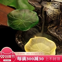 Buddha Hall interior for Buddha lotus leaf glass tray fruit plate ghee lamp holder candle sandalwood seat multi-purpose small plate