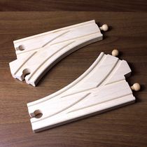 Bulk Beech cross rail bifurcation rail compatible with BRIO rice Rabbit wooden track