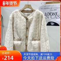 2021 Winter lamb fur coat womens small thick high end small fragrant style imitation mink short top