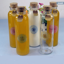 350500ml cold brewed tea juice bottle milk tea bottle straight bottle drift bottle creative wish cork glass bottle