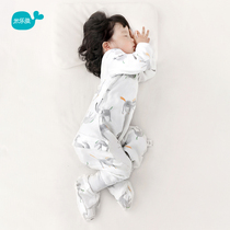 Milefish childrens sleeping bag Baby baby sleeping bag Summer thin anti-kick quilt air-conditioned room breathable gauze split leg sleeping bag