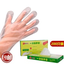 Disposable gloves transparent padded PE plastic film beauty gloves bakery food supplies catering 200