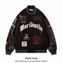 Park Fong American fashion card baseball uniform mens original embroidered jacket national tide hip hop casual couple jacket