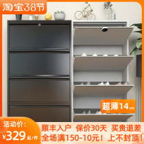 With Lock Shoes Cabinet Door door Theft Home Doorway Hallway Outdoor 15cm ultra-thin Skip Bucket Small iron Leather Shoes Closet