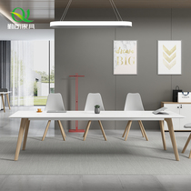 Small conference table long table simple modern negotiation table Workbench rest room long office table and chair combination