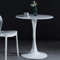 Qinlang round paint negotiation table simple modern small round table Beauty Salon reception table Nordic style