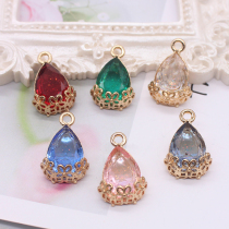 Alloy golden flower water drop pendant pendant pendant accessories diy bar Chuto Lolita hair decoration material