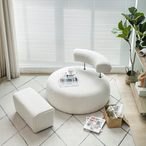 Nordic lazy sofa lamb velvet balcony single small apartment simple leisure round modern fabric sofa light luxury