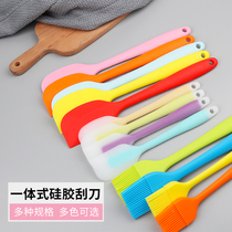 One-piece silicone scraper oil brush kitchen household high temperature resistant cake spatula cream scraper baking tool
