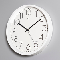 TQJ simple wall clock living room home fashion mute white hanging watch wall clock electric wave decoration quartz clock