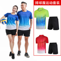 Quick-drying volleyball suit suit Mens and womens short-sleeved breathable volleyball suit training match team uniform custom printing number