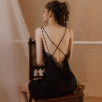 Kyjolie Sexy Sleeping Girl Summer Ice Silk Fire Spicy Emotion Instrumental Underwear Transparent Lace lace Sleeping Skirt Pure Desire