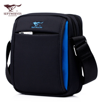 New Seven Wolves mens bag color matching casual sports waterproof Oxford cloth mens shoulder crossbody mini bag