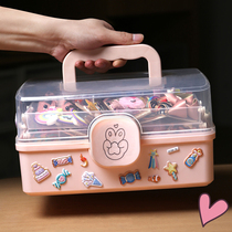 Childrens hair accessories storage box Girl baby hairpin rubber band headdress hairpin ring dressing cute head rope jewelry box