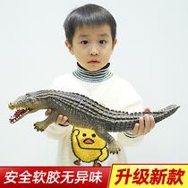 Soft glue wild animal simulation large model Childrens Zoo toy crocodile elephant giraffe piglet gift