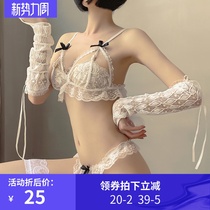 Sexy lingerie sexy three-point bikini lace passion suit Sex temptation Sex fun tease bra thin