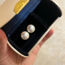 18k gold large pearl ear nail woman akoya light extravagant advanced senses fashion earrings 2023 new 999 pure silver earrings