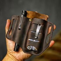 VIPERADE VIPER PJ8 Crazy Horse leather double sheath tool set Personality flashlight set Knife set Tactical pen bag belt set