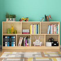 Solid wood seven-compartment bookcase pine locker short cabinet varnish floating window cabinet toy cabinet simple and modern