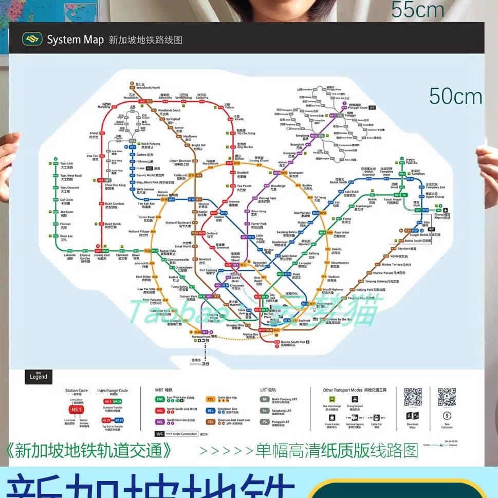 2025新加坡地铁线路图中文英文双语版｜最新MRT地图+实用通勤攻略-旅游-淘宝好物网
