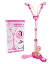  Childrens mic double microphone toy with flared girl singing karaoke